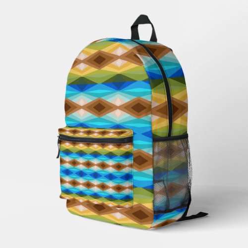 Tropical Beach Colored Kaleidoscope Abstract Art Printed Backpack