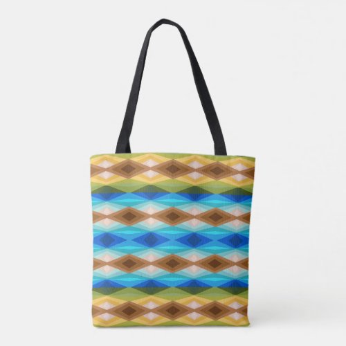 Tropical Beach Colored Kaleidoscope Abstract Art Tote Bag