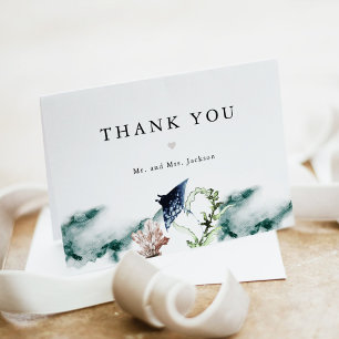 Tropical Beach Coral Ocean Manta Ray Thank You Card