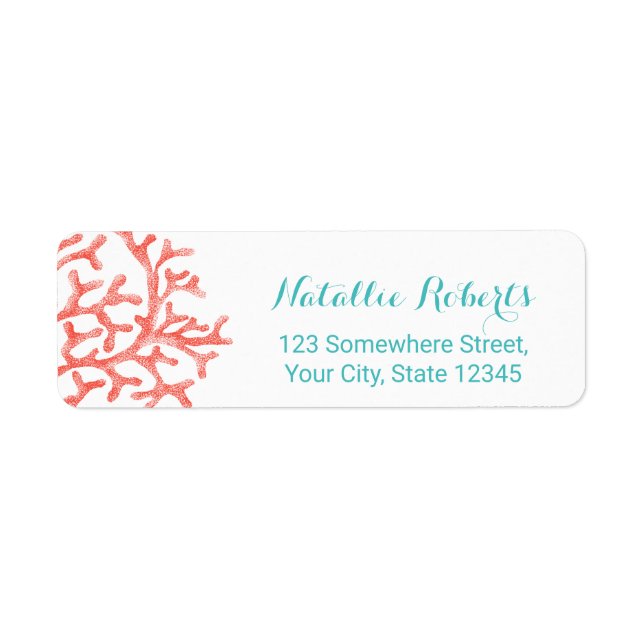 Tropical Beach Coral Reef Elegant Label (Front)