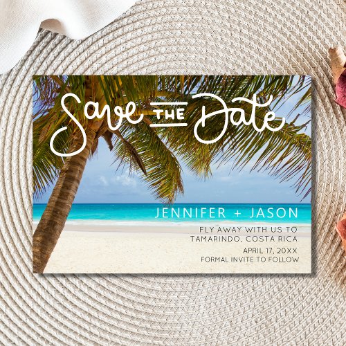 Tropical Beach Costa Rica Destination Wedding Save The Date