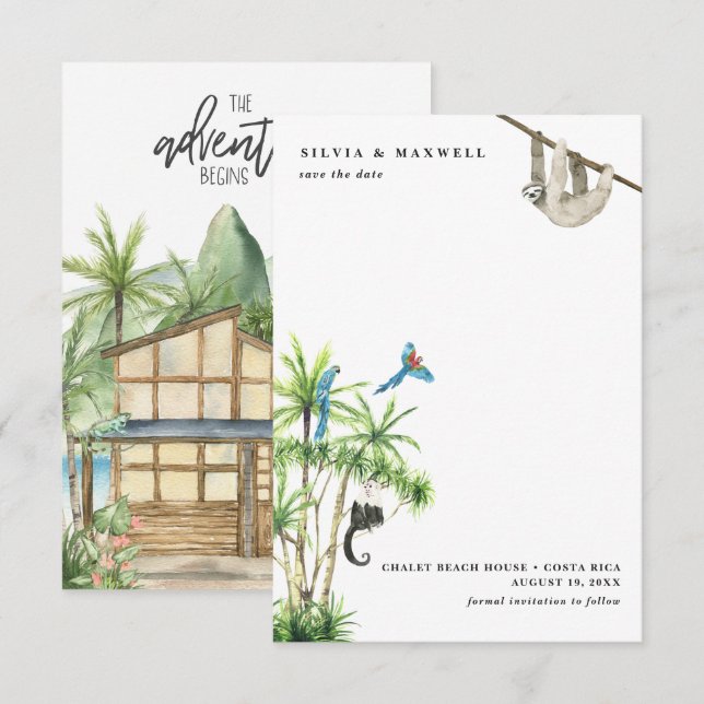 Tropical Beach | Costa Rica Save the Date (Front/Back)