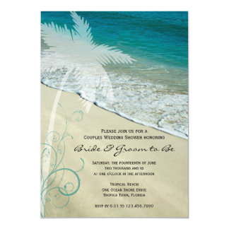 Tropical Beach Couples Wedding Shower Invitation