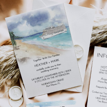 Tropical Beach Cruise Wedding Invite by SugSpc_Invitations at Zazzle