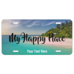 Tropical Beach Custom License Plate