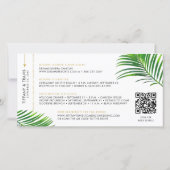 Tropical Beach Destination Boarding Pass Save The Date (Back)
