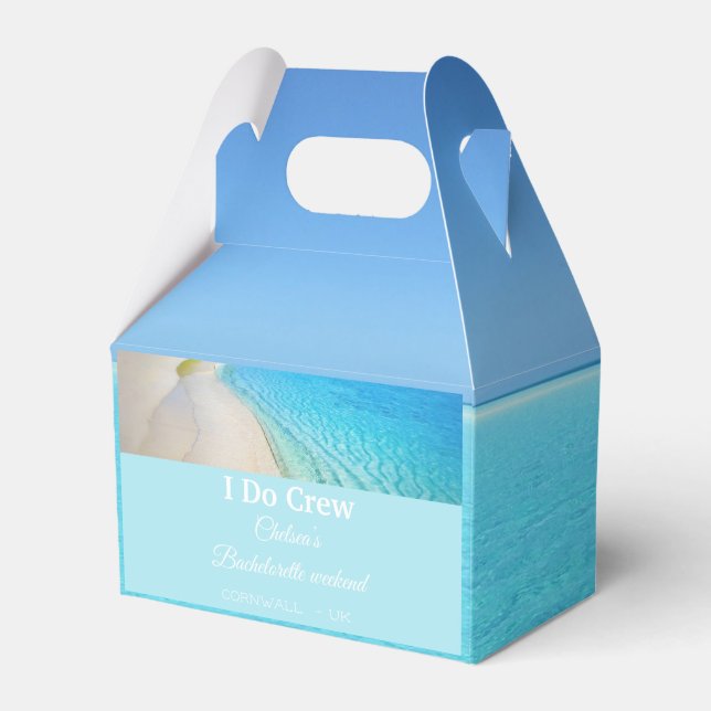 Tropical Beach Destination I Do Crew Party  Favor Boxes (Front Side)