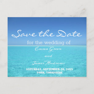 Tropical Beach Destination Save the Date Postcard