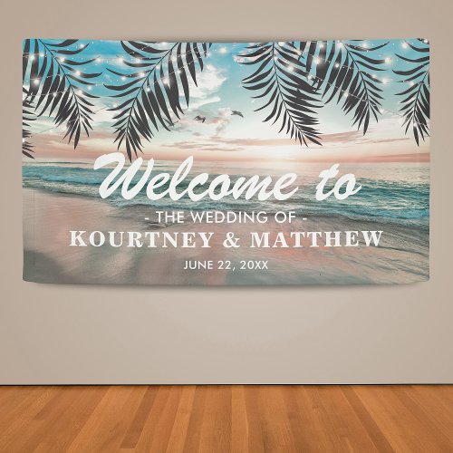 Tropical Beach Destination Wedding Banner