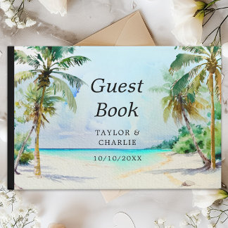 Tropical Beach Destination Wedding Guest Book