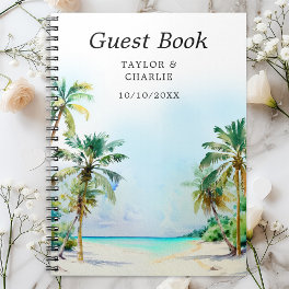 Tropical Beach Destination Wedding Guest Book