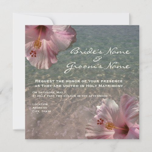 Tropical Beach Destination Wedding Invitation