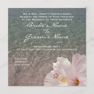 Tropical Beach Destination Wedding Invitation