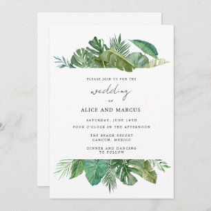 Tropical Beach Destination Wedding Invitation