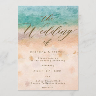 tropical beach destination wedding invitation