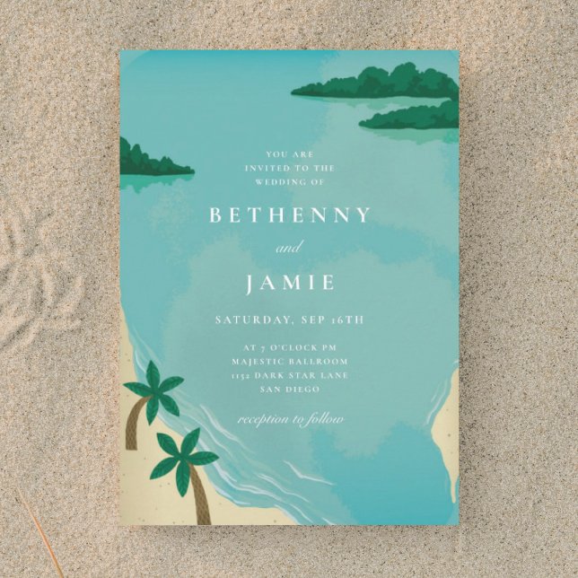 Tropical Beach Destination Wedding Invitation (Creator Uploaded)