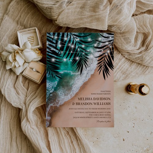 Tropical Beach Destination Wedding Invitation