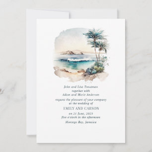 Tropical Beach Destination Wedding Invitation