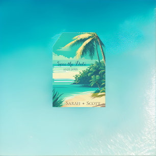 Tropical Beach Destination Wedding Luggage Tag