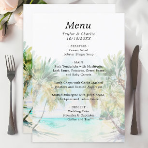 Tropical Beach Destination Wedding Menu