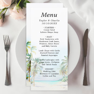 Tropical Beach Destination Wedding Menu