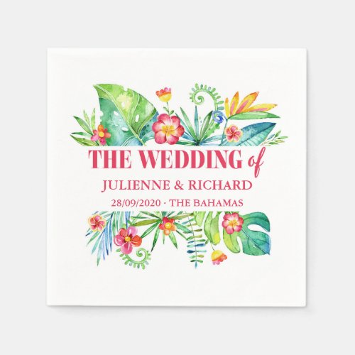 Tropical Beach Destination Wedding Napkins