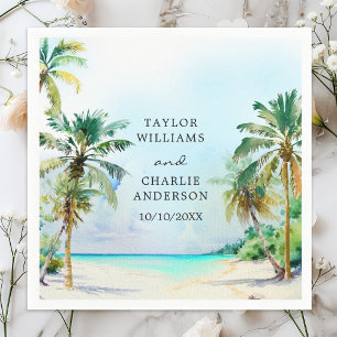 Tropical Beach Destination Wedding Napkins
