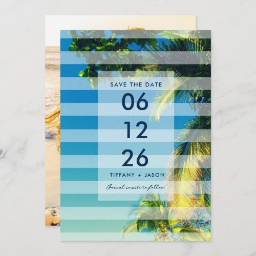 Tropical Beach Destination Wedding Photo Invitation