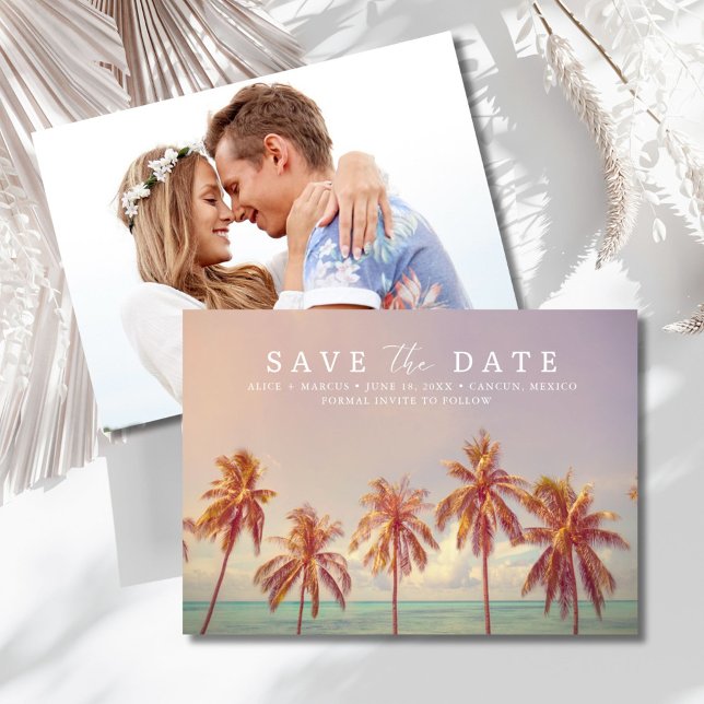 Tropical Beach Destination Wedding Photo Save The Date (Tropical Beach Destination Wedding Photo Save The Date)