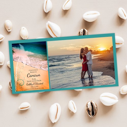 Tropical Beach Destination Wedding Save the Date