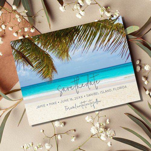 Tropical Beach Destination Wedding Save the Date