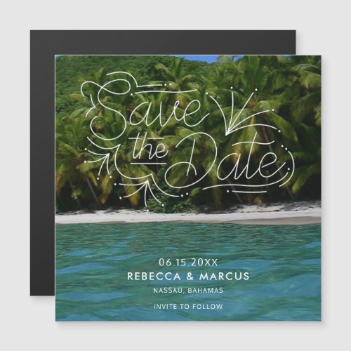 Tropical Beach Destination Wedding Save the Date
