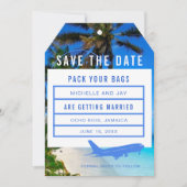 Tropical Beach Destination Wedding Save The Date (Front)