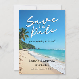 Tropical Beach Destination Wedding Save the Date