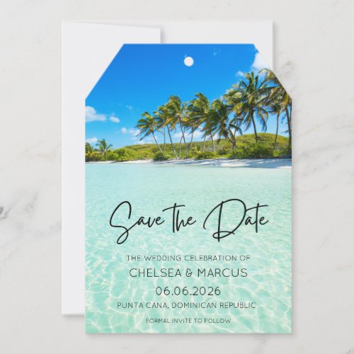 Tropical Beach Destination Wedding Save the Date