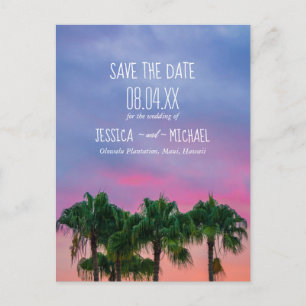 Tropical Beach Destination Wedding Save the Date Announcement Postcard