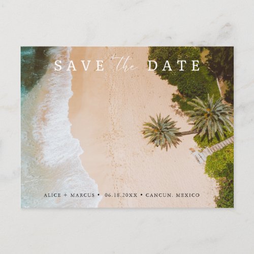 Tropical Beach Destination Wedding Save the Date Announcement Postcard