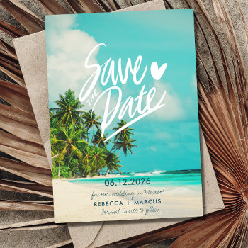 Tropical Beach Destination Wedding Save The Date Invitation by stylelily at Zazzle