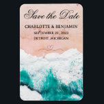 Tropical Beach Destination Wedding Save the Date  Magnet<br><div class="desc">Tropical Beach Destination Wedding Save the Date Magnet is a perfect unique design for your guests for wedding theme like beach, Destination, Summer , Hawaii or tropical .It features beach , sea waves , sand photo & template for text . Please click on the personalize button to customize it with...</div>