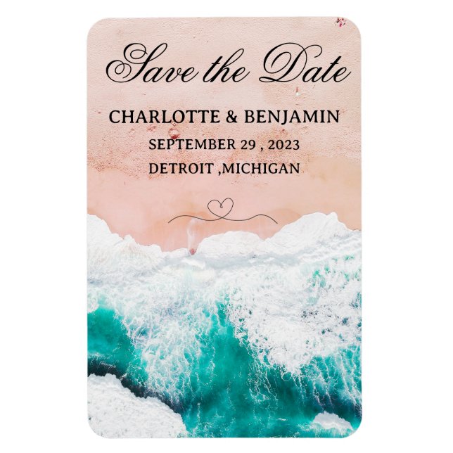 Tropical Beach Destination Wedding Save the Date  Magnet (Vertical)