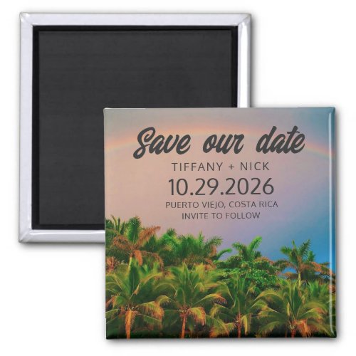 Tropical Beach Destination Wedding Save the Date Magnet