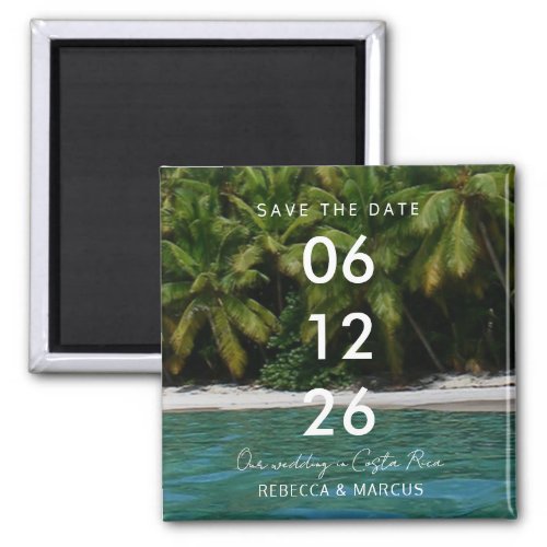 Tropical Beach Destination Wedding Save the Date Magnet