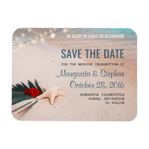 Tropical Beach Destination Wedding Save the Date Magnet