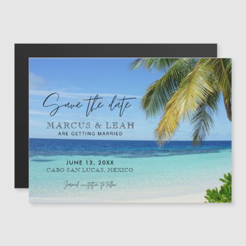 Tropical Beach Destination Wedding Save the Date Magnetic Invitation