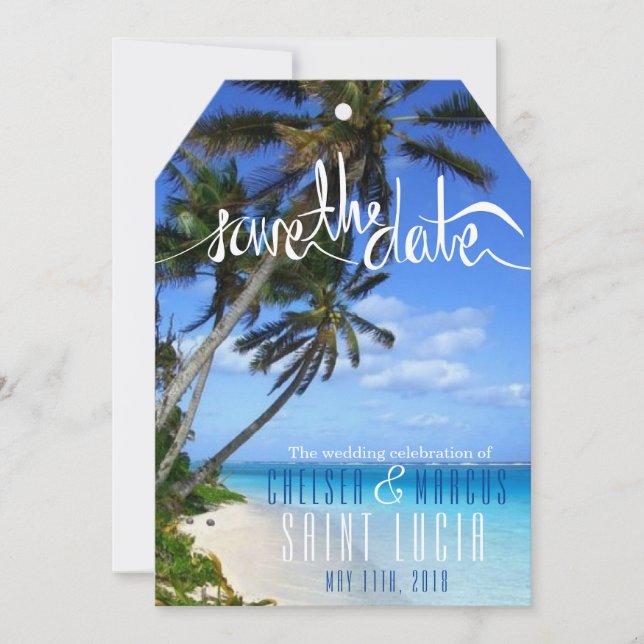 Tropical Beach Destination Wedding Save the Dates Save The Date (Front)