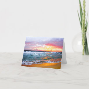 Tropical Beach Destination Wedding Thank you  Card