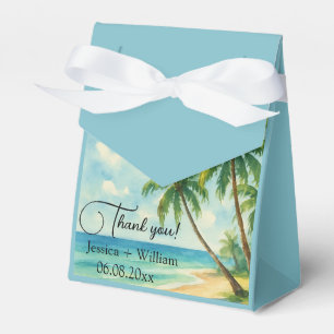 Tropical Beach Destination Wedding Thank you Favor Boxes