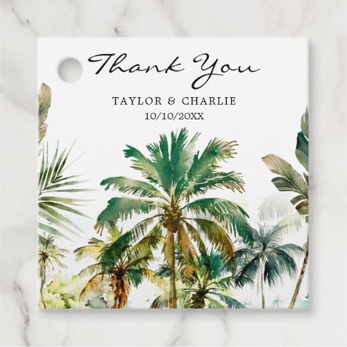 Tropical Beach Destination Wedding Thank You Favor Tags