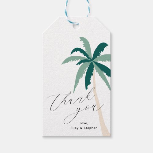 Tropical Beach Destination Wedding Thank You Gift Tags