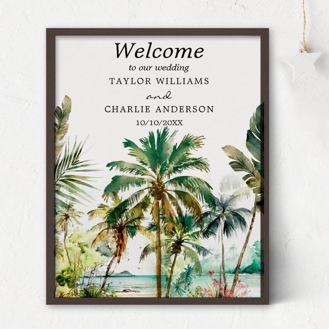 Tropical Beach Destination Wedding Welcome Sign (Creator Uploaded)